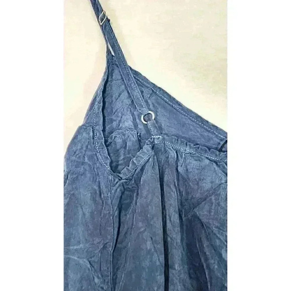 Hodges Collection Women's Navy White Dip Dress L Tie Dye Made in LA D242 NWT - Picture 6 of 15